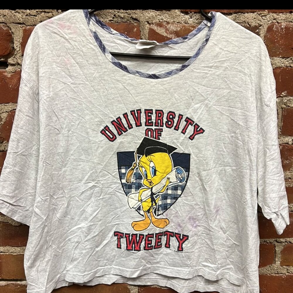 Vintage Looney Toons Tweety Bird cropped T-shirt XL